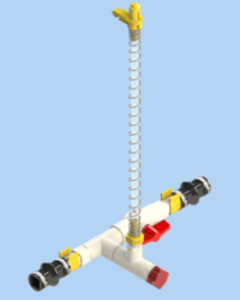 MIDLINE SHUT-OFF,FLEX,ALUM F/ALUM RAIL,450MM FOR 22MM PIPE